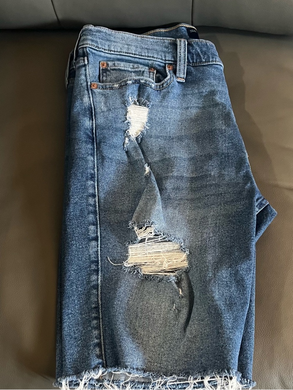 Hollister Distressed Blue Denim Jean Shorts